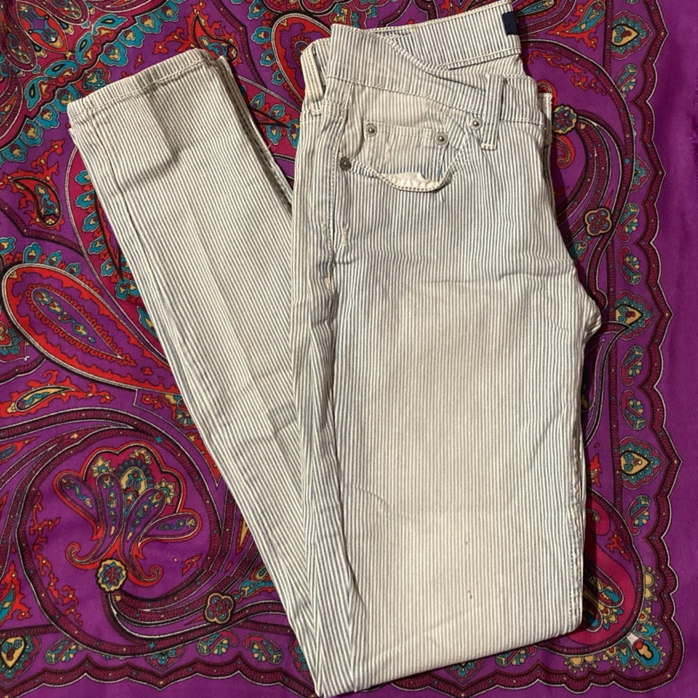 Levi’s striped skinny jeans